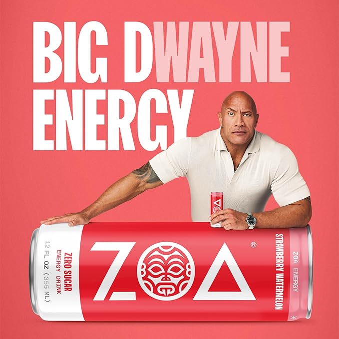 ZOA Zero Sugar Energy Drinks, Strawberry Watermelon - Sugar Free with Electrolytes, Healthy Vitamin C, Amino Acids, Essential B-Vitamins, and Caffeine from Green Tea - 12 Fl Oz (12-Pack) - Bloomnest