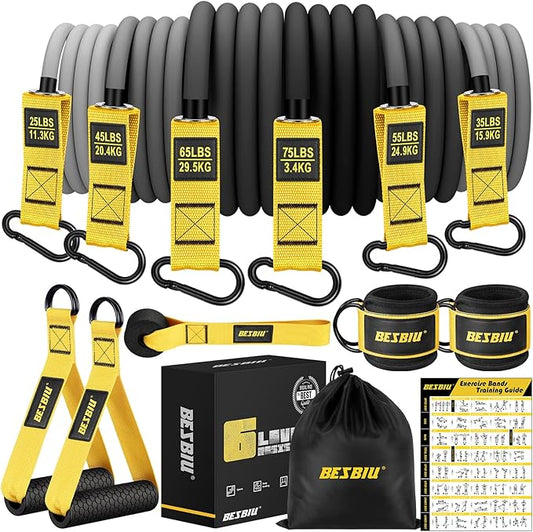 Heavy Resistance Bands for Working Out, 300lbs/360lb/420lb Exercise Bands Workout Bands with Handles, Door Anchor, Ankle Straps, Home Gym Workout Equipment for Men Fitness Strength Training Stretching - Bloomnest