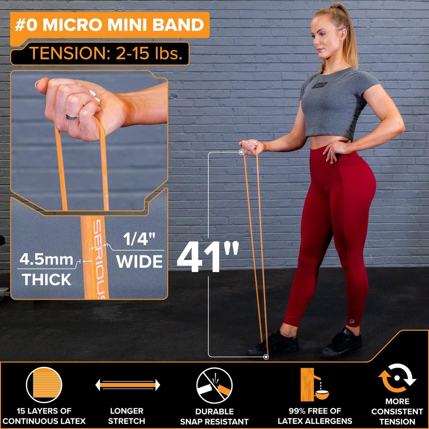 SERIOUS STEEL FITNESS Assisted 41" Pull-Up Band, Resistance & Stretch, Powerlifting & Pull-up Assist Loop (Single Band)