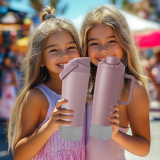 Mity rain 2PCS Protective Silicone Boots for Owala 30oz & 40oz FreeSip Sway Bottles & Tumblers - Accessories for owala, Enhances Stability & Prevents Scratches (Light Gray) Mityrain