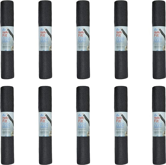 Hello Fit 10-Pack Yoga Mat, 68" x 24" Non Slip Exercise Mat, 4mm Thick Gym Mat for Fitness and Stretching, Bulk Non Toxic Yoga Mats for Schools and Studios - Bloomnest