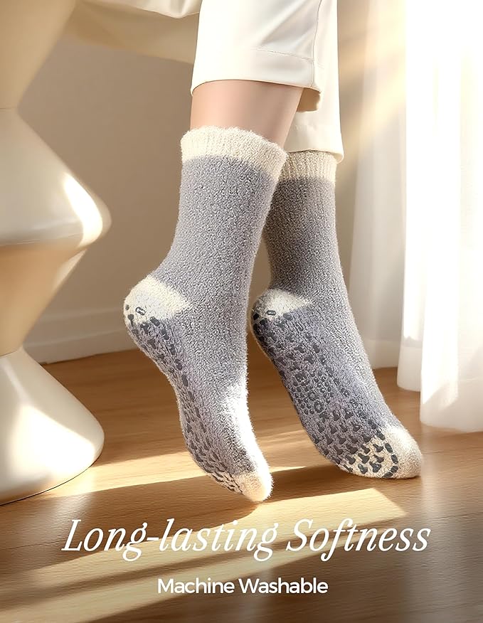 TEHOOK Warm & Cozy Valentines Gifts for Women, Fluffy Fuzzy Plush Sleeping Slipper Socks - Soft Warm Fabric - Bloomnest