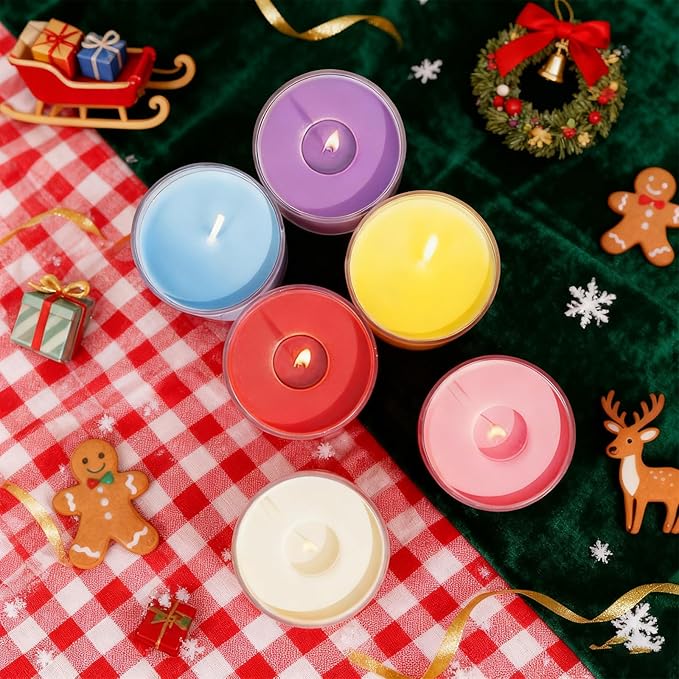 Christmas Candles for Women 12 Pack Candles for Home Scented Winter Holiday 240Hours Small Natural Soy Wax Candle Bulk Mini Candle Gift Set for Men Women Holiday Christmas New Year Winter Décor - Bloomnest