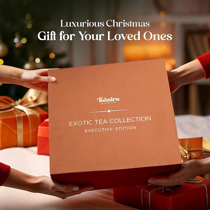 Teaniru, Exotic Collection-Christmas Gift Box | Holiday Flavored Teas, Moringa Soup, Strawberry Matcha Latte, Spiced Masala Chai, Assorted Loose Leaf Teas, Holy Basil Tea & Matcha, Thanks Giving - Bloomnest