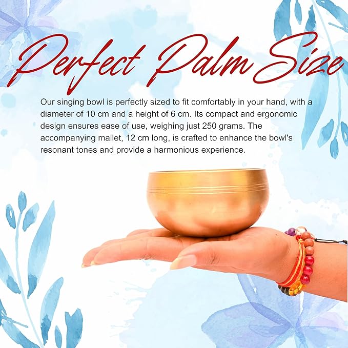 Authentic Tibetan Singing Bowl-Meditation Bowl with Cushion, Mallet and Carry Bag-Handcrafted in Nepal- best for Yoga, Chakra Healing, Mindfulness, and Stress Relief-Spiritual Gifts for Women and Men WellnessSoul