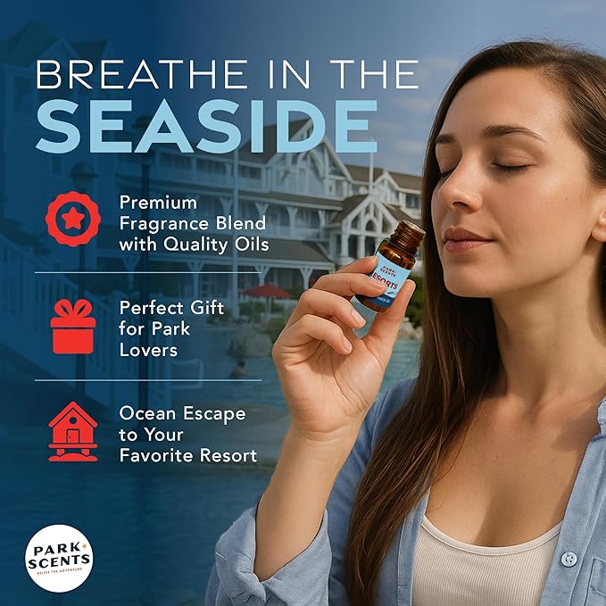 Park Scents Resorts – Floridian Theme Park Luxury Hotel Fragrance Oil – Clover, Aloe, Citrus & Daisy Scented Essential Oils for Diffusers, Home, Aromatherapy, Gifts for Women, Sister, Hostess (10ml) - Bloomnest