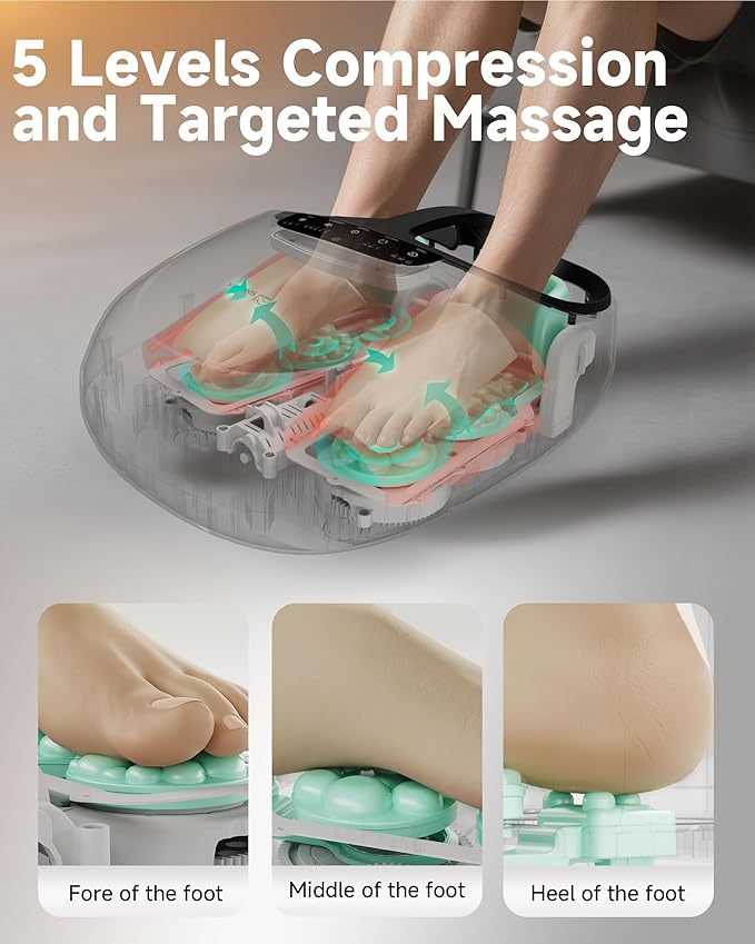 Snailax Shiatsu Foot Massager Plantar Fasciitis Neuropathy,Large Size Up 15 Feet Massage Machine with Heat,Kneading,Rolling,Scratch,Remote Control,Feet Warmer/Heater,Gifts for Men - Bloomnest