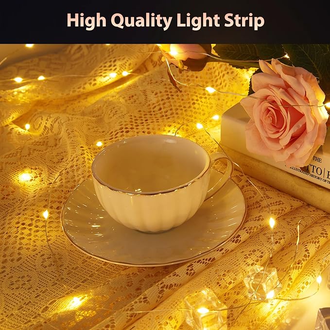1 Pack Warm White & Multi-Color Battery Operated String Lights, 5M/16.4ft. 50 LEDs Remote Control Timer 12 Modes Optional Twinkle Battery Powered Fairy Lights Sliver Wire Firefly Lights - Bloomnest