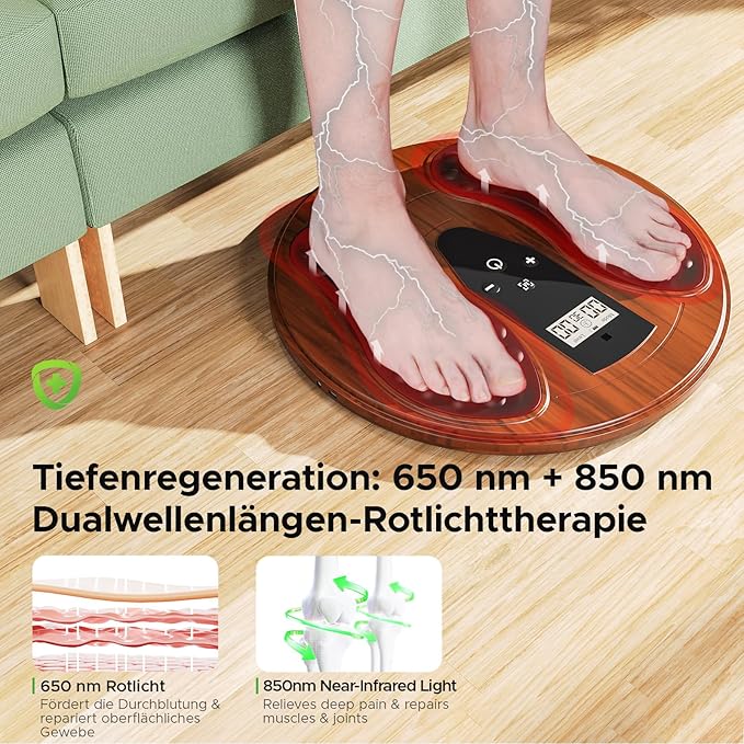 EMS Foot Massager with Infrared Therapy for Neuropathy & Pain Relief – Rechargeable Electric Muscle & Nerve Stimulator for Feet & Calves, Blood Circulation Booster, Plantar Fasciitis Relief - Bloomnest