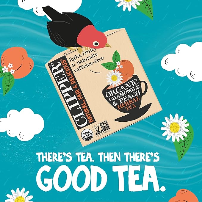 Clipper Tea Chamomile & Peach Teabags – USDA Organic, Great Hot or Iced – Natural, Fair & Delicious Fruity Chamomile & Peach Infusion – 200 Tea Bags - Bloomnest