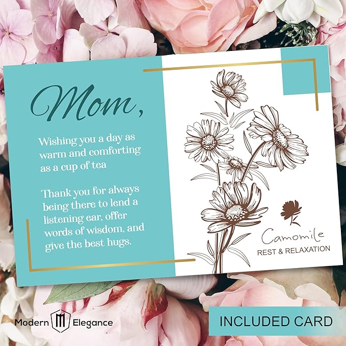 Gift Sets for Tea Lovers Women and Men Tumbler 15 Unique Teas 10 Honey Straws (Mom Card-Purple) - Bloomnest