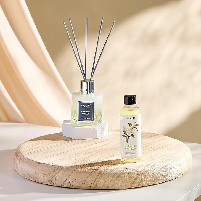Airkeep Reed Diffuser Oil Refill/Cashmere Vanilla/3.38oz（100ml/1 Pack/Scented Oil Refill for Reed Diffuser Home Fragrance for Bedroom, Bathroom Office Home Decor - Bloomnest