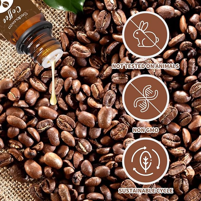 Sedbuwza Vanilla Coffee Essential Oil Set, Vanilla Fragrance Oil Coffee Scent Oil Set for Diffuser, Aromatherapy, Massage, Soap, Candle Making 2 x 10 ml Sedbuwza