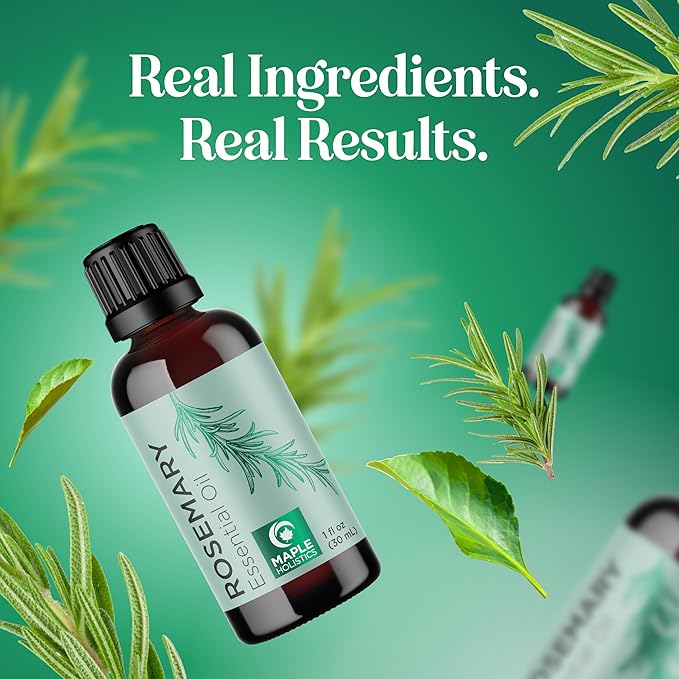 Pure Rosemary Oil for Hair Skin and Nails - 100% Pure Undiluted Rosemary Essential Oil with Dropper for Topical Uses Aromatherapy Diffusing and Home and Beauty DIYs - Vegan and Cruelty Free (1 Fl Oz) - Bloomnest