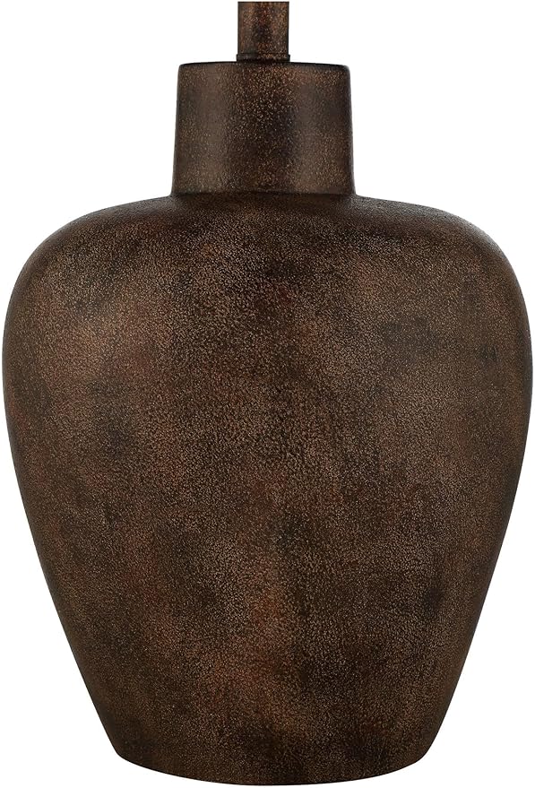 Regency Hill Glenn 27" Tall Urn Farmhouse Rustic Natural Cottage Southwestern Table Lamps Set of 2 WiFi Smart Socket Dark Terra Cotta Finish Living Room Bedroom Bedside Nightstand Fabric Shade - Bloomnest