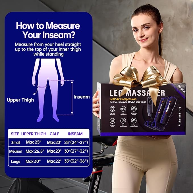 Leg Massager for Circulation and Pain Relief, Recovery Boots for Fast Therapy, Thigh Knee Calf & Foot Massager,Leg Compression Massager as Ideal Gifts for Women Men(Large) - Bloomnest