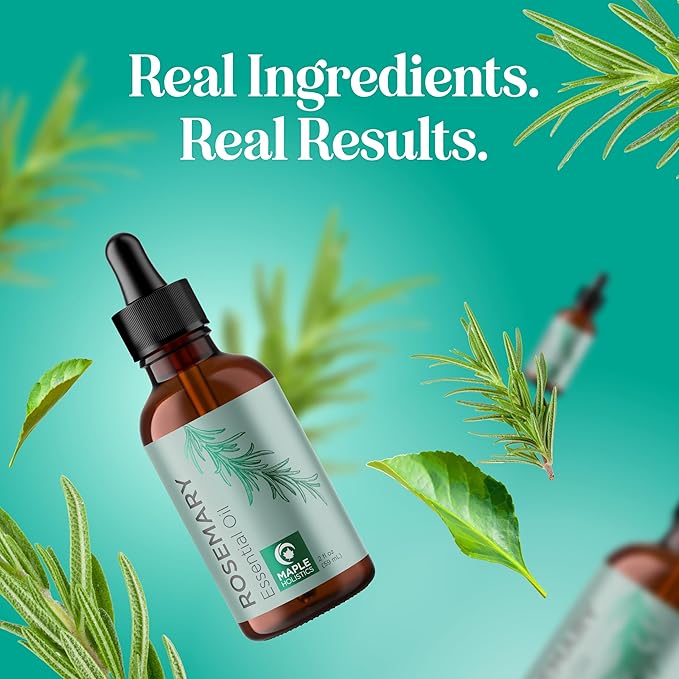 Pure Rosemary Oil for Hair Care - Volumizing Aromatherapy Rosemary Essential Oil for Diffuser Plus Hair Skin and Nail Care - Nourishing Oil for Enhanced Shine and Dry Scalp Care (2oz) - Bloomnest