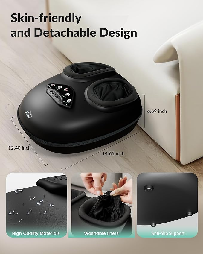 Snailax Foot Massager with Heat, Shiatsu Feet Massager Machine for Plantar Fasciitis Neuropathy, Rolling Compression Foot Massage, Fits Size up to 14“ Multiple Modes, Gifts for Parents - Bloomnest