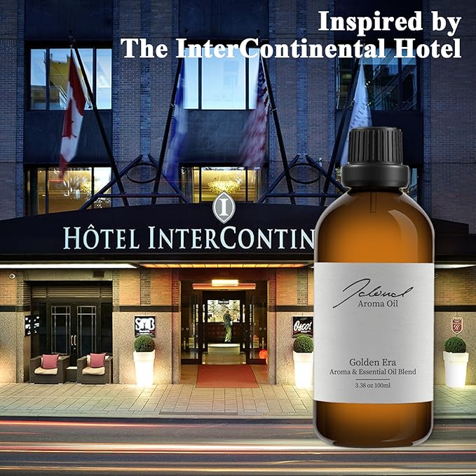 JCLOUD Golden Era Essential Oil Inspired by InterContinental Hotel | Hotel Scent - Pure Aromatherapy Diffuser Oil with Amber and Neroli Oil, Home Luxury & Hotel Scents for Diffuser - 100mL JCLOUD