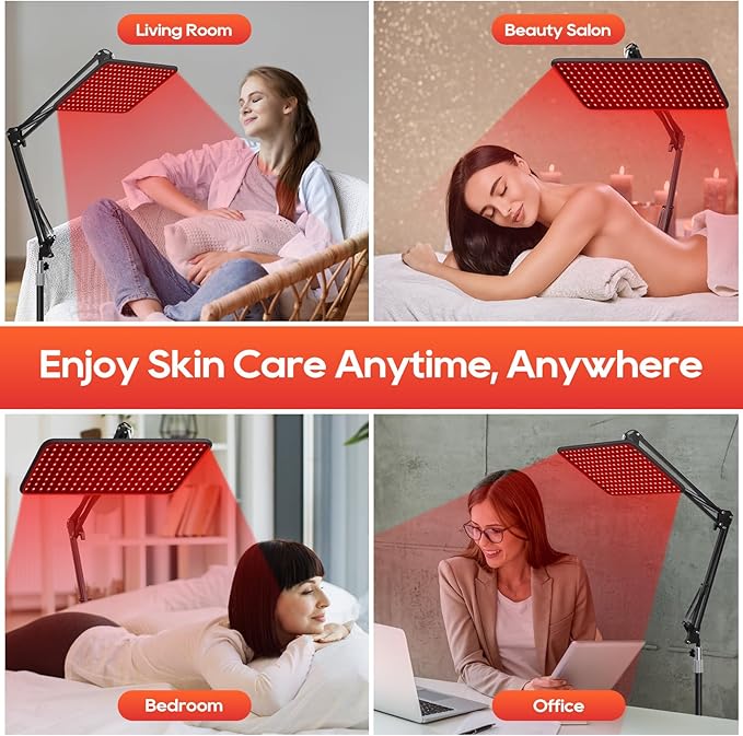 Red Light Therapy for Body and Face, 660nm 850nm 940nm Infrared Redlight-Therapy Lamp Device with Large Panel and Stable Stand at Home, Idea Gift for Women Wife Mom Sister Girlfriend BEICHEN