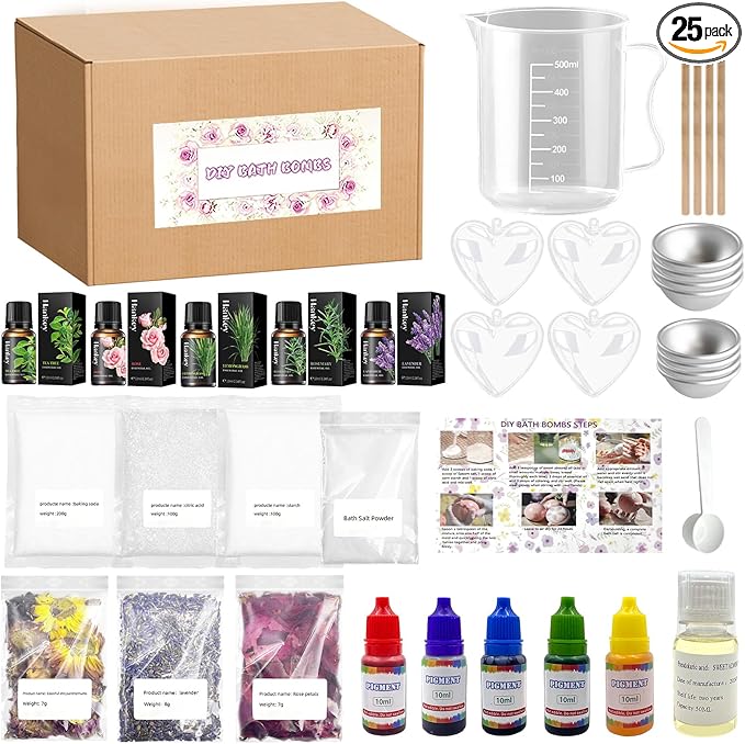 DIY Bath Bombs Making Kit for Teen Girls, Bath Bubble Toy with Molds and Scents, Spa Gift Set, Multi-Colored - Bloomnest