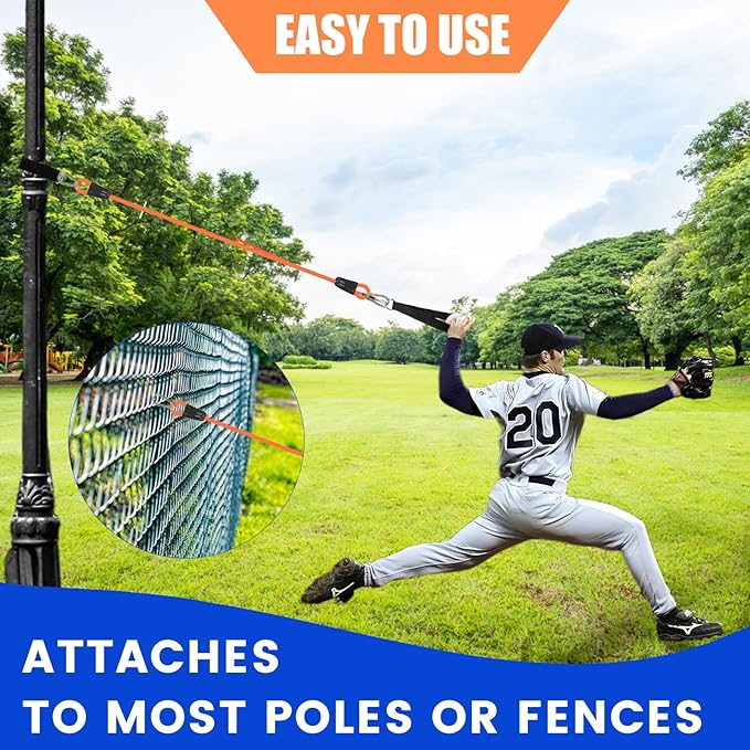 Baseball Resistance Trainer,Training Aid for Baseball Softball Pitchers,Interchangeable Grips to Build Arm Strength,Arm Bands for Baseball Players,Baseball Throwing Trainer,Great to Warm-Up - Bloomnest
