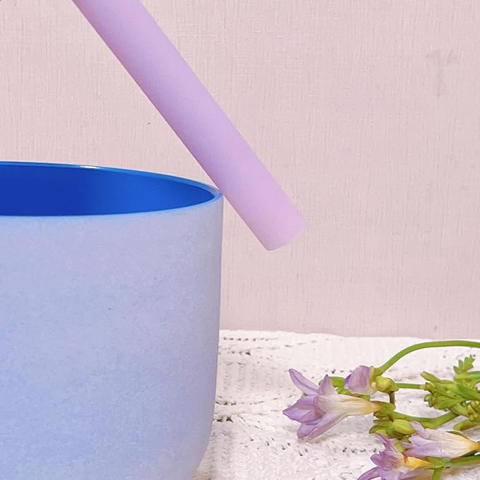 Singing Bowl Mallet Purple Acrylic Rubber Striker Mallet for Playing Quartz Crystal Singing Bowl with Bundle Pocket - Bloomnest