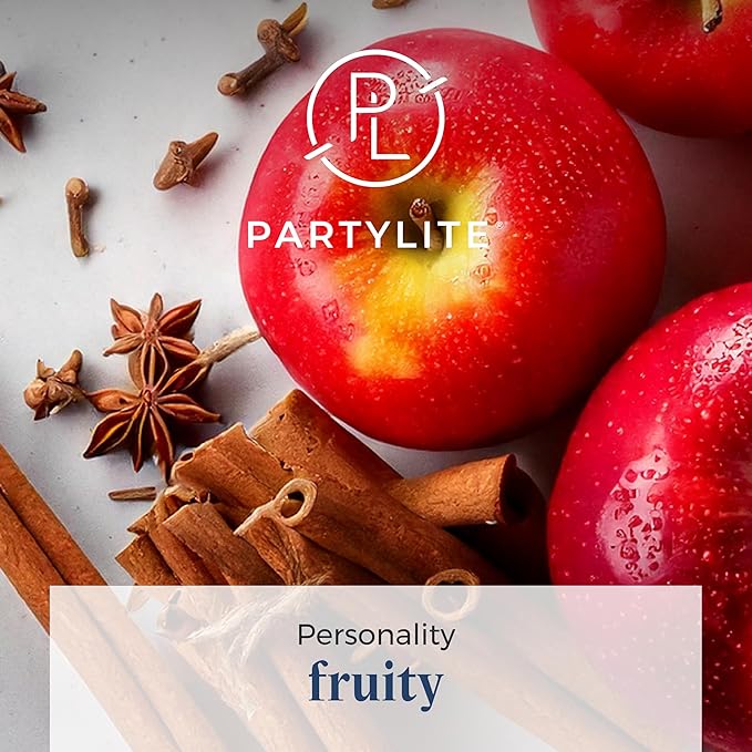 PartyLite 3-Wick Jar Candle, Highly Fragranced Clean Burning Glass Candle, 25-45 Hours Burn Time (Cinnamon Apple Cider) - Bloomnest