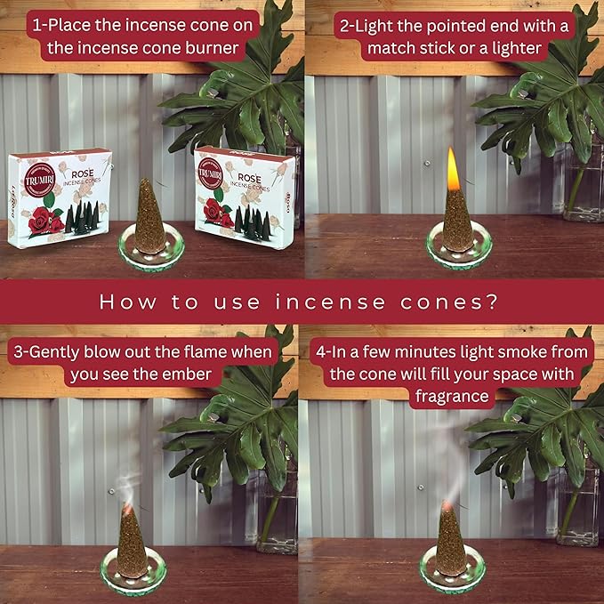 Rose Total 20 Cone Incense - Dual Pack of 10 TRUMIRI