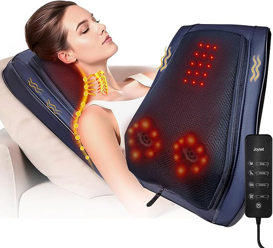 Joyset Back Massager for Back Pain Deep Tissue, Shiatsu Lower Back Neck Massager with Heat, 3D Kneading Massage Pillow for Neck Shoulder Legs, Gifts for Mom, Dad, Women - Bloomnest