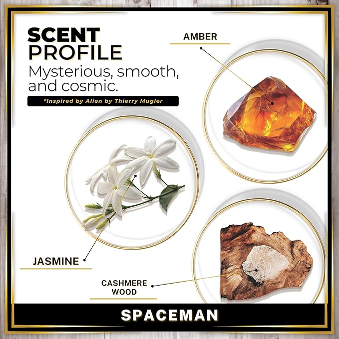 Urban Naturals Spaceman Car Air Freshener for Women | Alien Perfume Inspired Hanging Diffuser with Vent Clip | Strong Car Fresheners with Odor Eliminating Technology | Made in USA (1 Pack) - Bloomnest