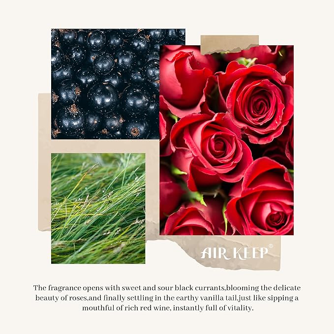 Airkeep Flower Reed Diffusers Set, 5.07 oz Blackcurrant Vetiver Scented Oil Diffuser with 8 Reed Sticks, Home Fragrance Diffuser Gift Set for Bathroom & Office Decor 150ml - Bloomnest