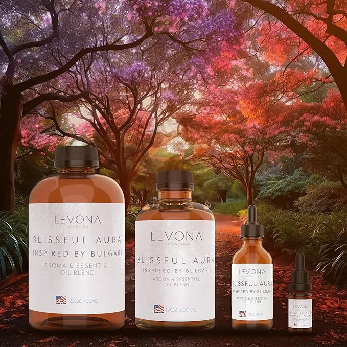 Levona Scent Essential Oils for Diffuser: Blissful Aura Diffuser Oil with Notes of Amber, Musk & Jasmine - Home Luxury Scents for Hotel - Fragrance Oil - 700 Ml Essential Oil - Bloomnest