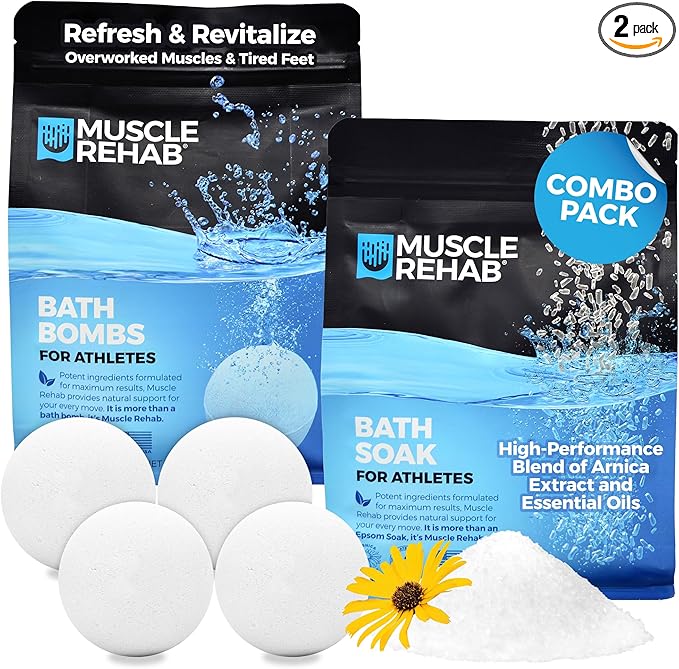 Dynamic Recovery Combo Set: Epsom Salt Soak & Bath Bombs | Muscle Soak and Skin Hydration (2) Pack - Bloomnest