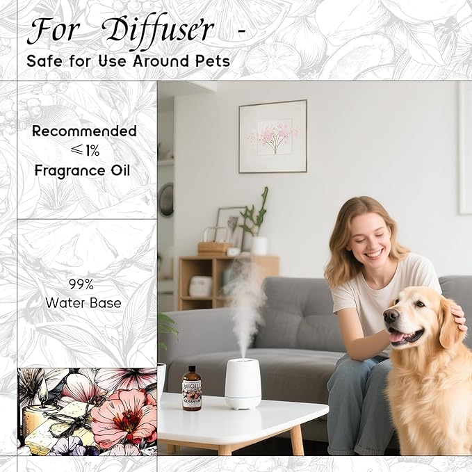 HIQILI Geranium Fragrance Oil for Home Diffuser, Relaxation, Essential Oil for Candle & Soap Making, Long-Lasting Scents, Car Freshies - 5.07 Fl Oz - Bloomnest