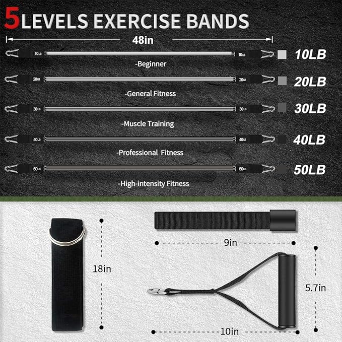 VEICK Resistance Bands, Exercise Bands, Workout Bands, Resistance Bands for Working Out with Handles for Men and Women, Exercising Bands for Fitness Weights Work Out at Home - Bloomnest