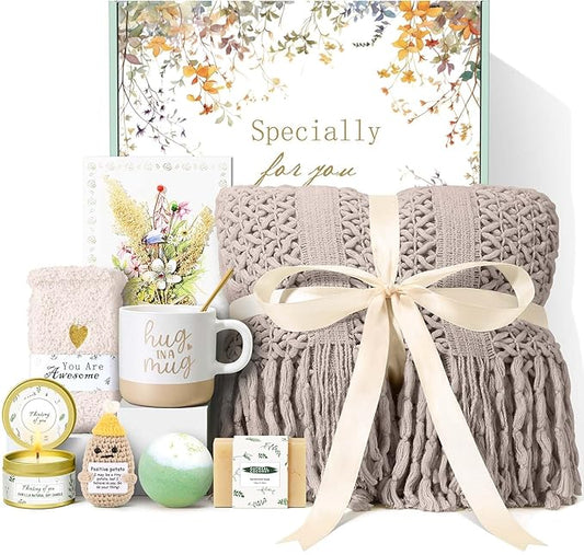 Valentines Day Gifts for Her Mom Friend Sister, Birthday Gifts for Women Self Care Spa Gift Baskets for Women, Get Well Soon Gift Baskets Thinking of You Relaxation Stress Relief Care Package