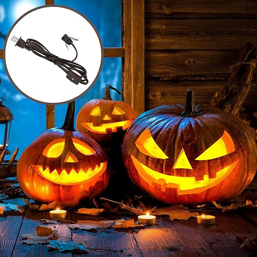 Macarrie 6 Pcs Single Salt Lamp Cord Replacement for Christmas Village E12 Corded Light Bulb Socket with Metal Clip Switch Plugs for Christmas Village House Accessories Crystal Salt Lamps 6 ft (6)