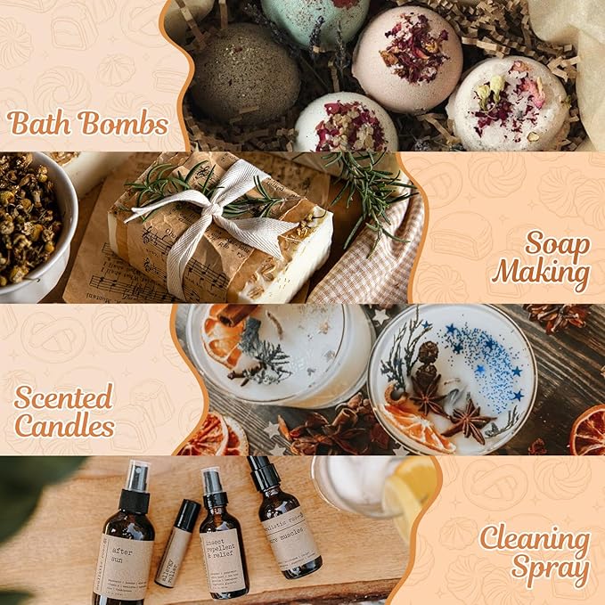 SALKING Bakery Fragrance Oils, Premium Essential Oil for Diffuser, Scented Oil Set for Soap Candle Making - Chocolate Chip Cookies, Apple Pie, Cinnamon Rolls, Vanilla Cake, Snickerdoodle, Sugar Cookie - Bloomnest