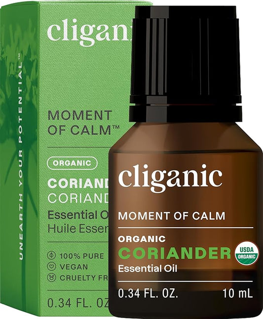 Cliganic Organic Coriander Seed Essential Oil, 100% Pure Natural for Aromatherapy | Non-GMO Verified (Packaging May Vary) Cliganic