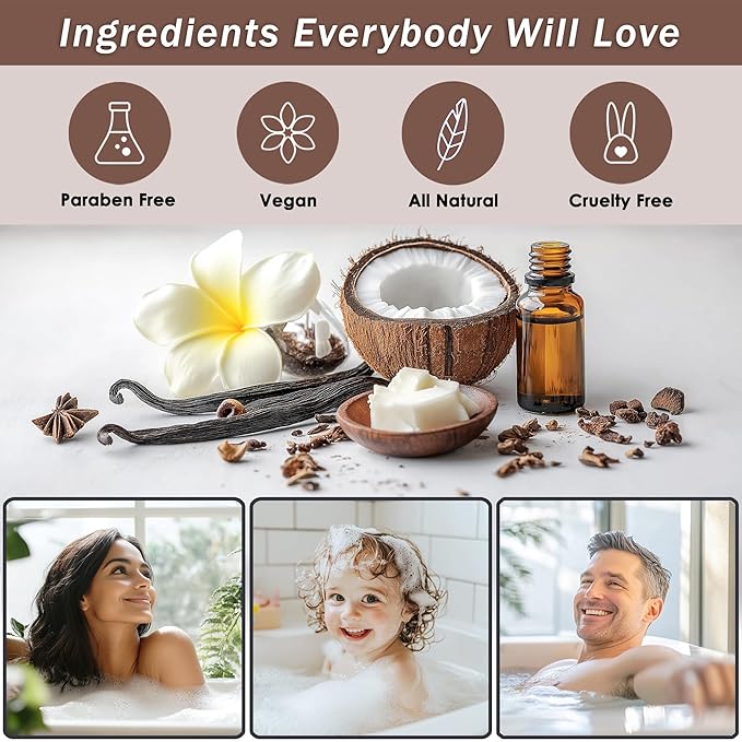 Spa Baskets For Women - Luxury Bath Set With Coconut & Vanilla - Spa Kit Includes Wash, Bubble Bath, Lotion, Bath Salts, Body Scrub, Hand Cream, Shower Puff, Bathbombs, Soap and Towel - Bloomnest