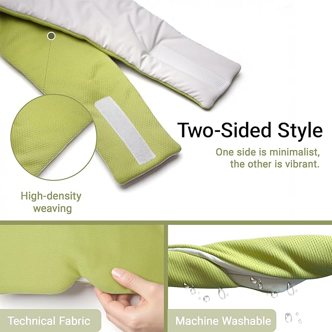 Reversible Full-Cover Green/White Cotton Eye Mask for Sleep, Adjustable Breathable Wrap, Lightweight Total-Dark Blindfold for Sleep Travel, Holiday Gift Kit for Women Girl Men Adults - Bloomnest