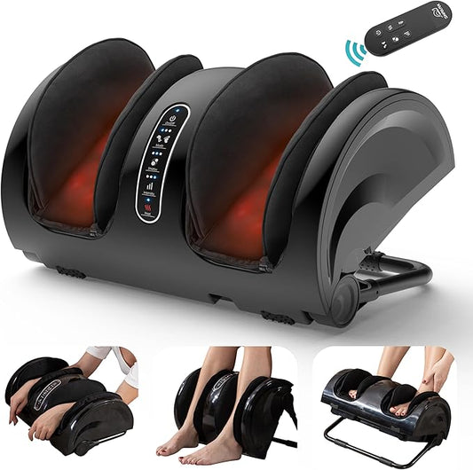 Snailax Foot Massager with Heat, Shiatsu Feet and Calf Massager Machine for Plantar Fasciitis, Neuropathy, Improve Circulation, Foot Leg Massager with Remote Control - Bloomnest