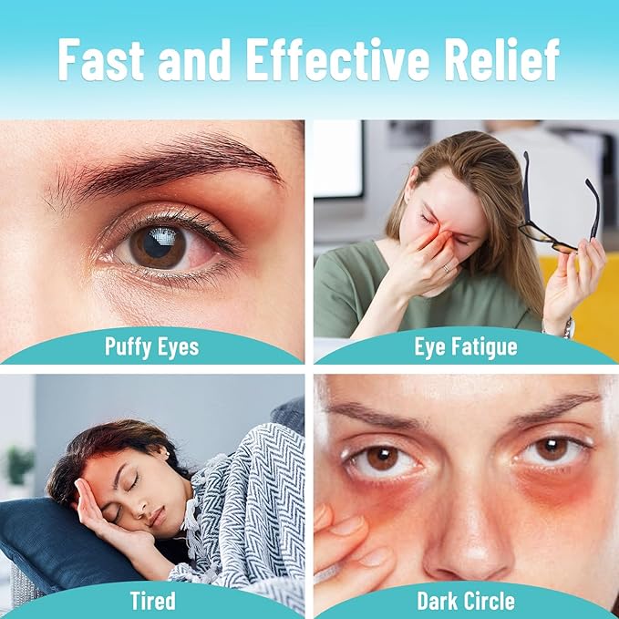 3D Gel Cooling Eye Mask, Weighted Eye mask for Sleeping, 3D Contoured Cup No Pressure Night Blindfold Sleep Mask, Ice Cold Pack Eyes Cold Compress for Puffy Eyes, Dark Circle, Black - Bloomnest