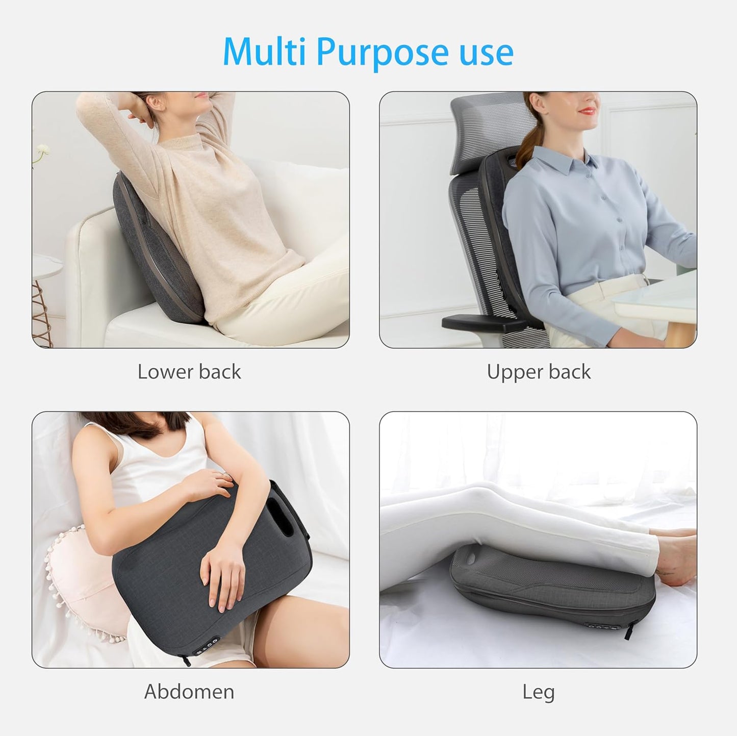 CooCoCo Back Massager for Chair,Shiatsu Back Massage Chair Pad, Deep Tissue 4D Kneading Massage Pillow for Lower Back,Full Body Relaxation, Birthday Christmas Gifts for Mom Dad Women Men Her