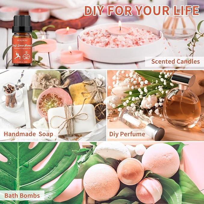 BURIBURI Fuji Snow Pomelo Hotel Scent Essential Oil, Lifestyle Hotel Collection Fragrance Aromatherapy Oil Blends, Air Freshener Hotel Collection Diffuser Oil BURIBURI