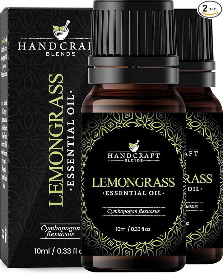 Handcraft Blends Lemongrass Essential Oil – 0.33 Fl Oz – Pack of 2 – 100% Pure and Natural – Premium Grade Essential Oil for Diffuser and Aromatherapy, Skin, Massage, Candle and Soap Making Fragrance - Bloomnest
