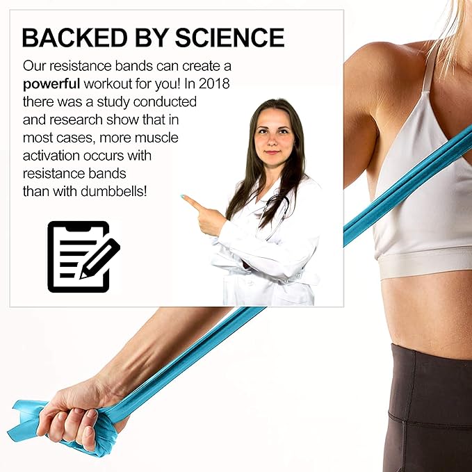 Resistance Band for Working Out - 8,16,24 Yard Resistance Bands Bulk Rolls - 10 Strengths in Light Medium and Heavy Exercise Bands - Latex Free Workout Bands Including iPhone App and e-Book - Bloomnest