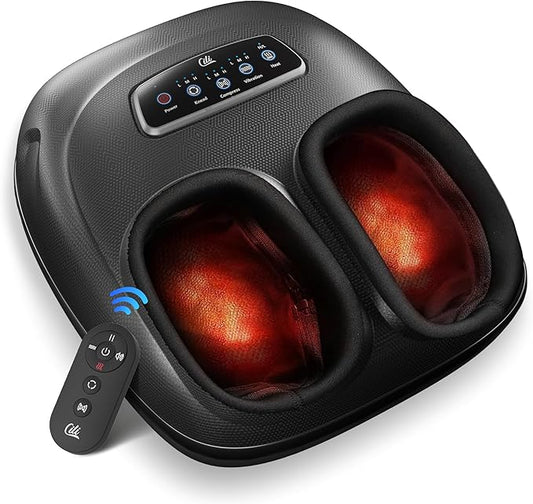 CILI Foot Massager with Heat, 2025 Shiatsu Feet Massage Machine for Plantar Fasciitis Neuropathy Pain Relief, Remote Control Heated Foot Warmer Massager Size 13, Gifts/Presents for Mom, Dad - Bloomnest