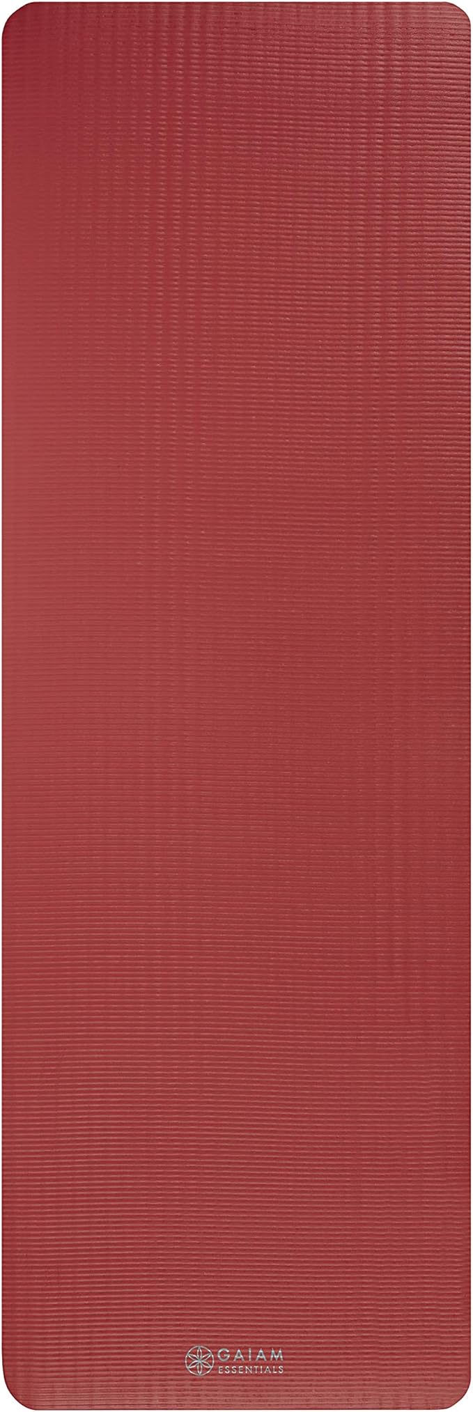 Gaiam Essentials Thick 2/5" (10mm) and Thin 1/4" (6mm) Yoga & Pilates, Fitness & Exercise Mat with Easy-Cinch Carrier Strap